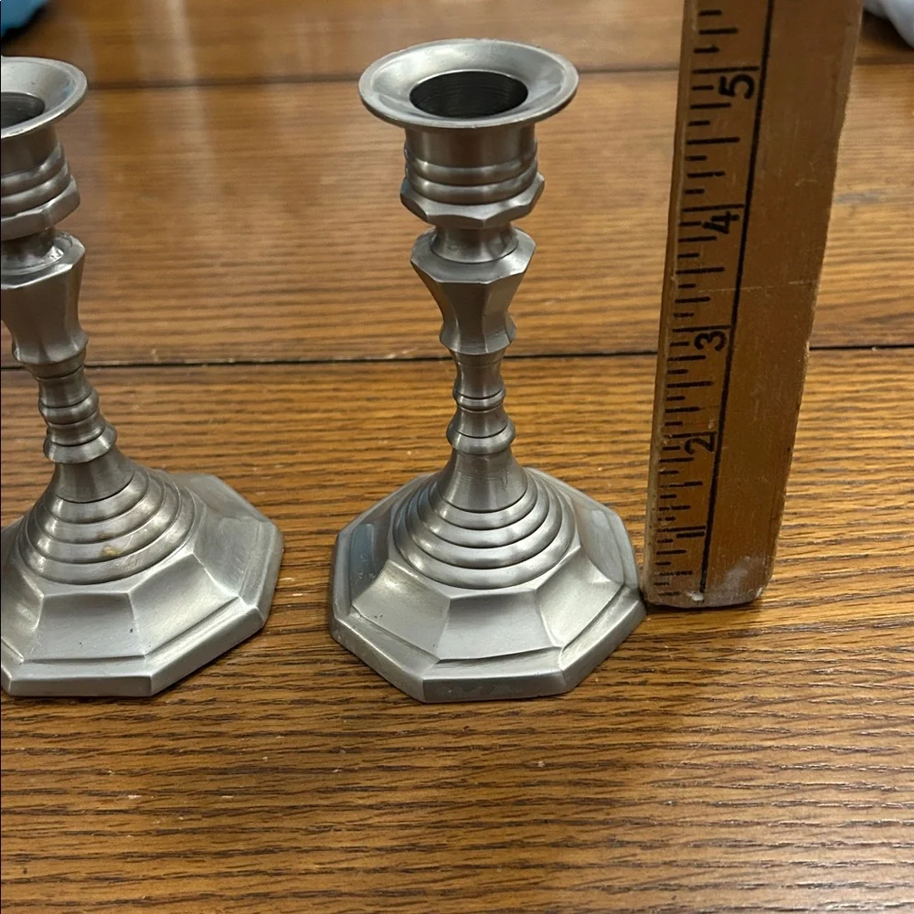 Restoration Hardware Pewter Silver Candle Holders